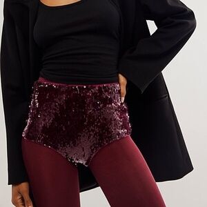 NWT Free People Stay Cute Sequin Micro Shorts
